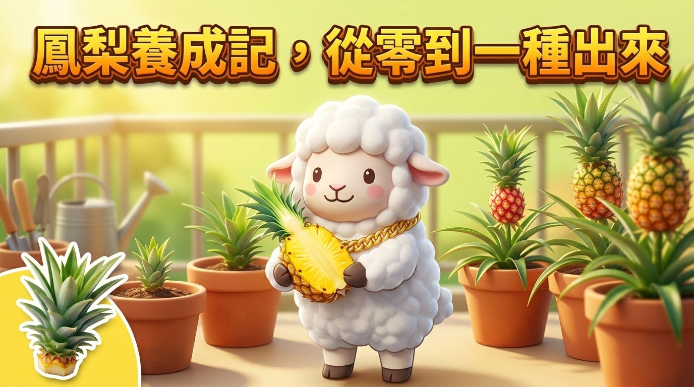 鳳梨種植教學:吃剩的鳳梨頭也能種,催花+酸性配土+穩定澆水完整 SOP