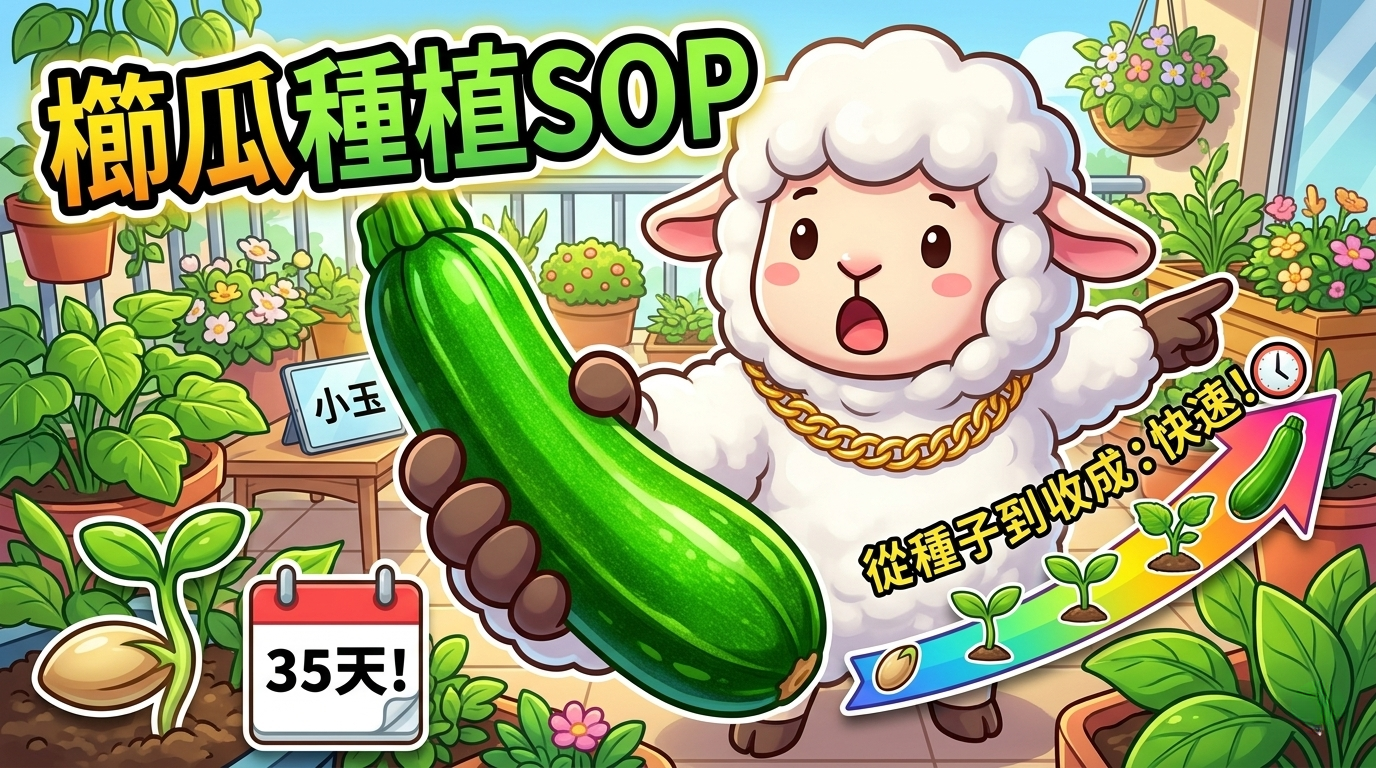 櫛瓜種植教學:避開盛夏+清晨人工授粉,陽台 35–45 天嫩採 SOP