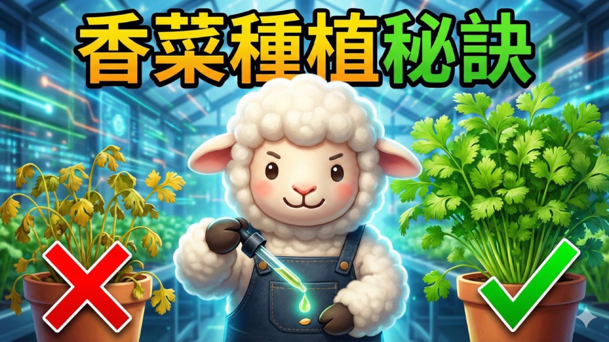 香菜種植教學:雙氧水催芽+木黴菌防病,陽台 45 天爆盆採收