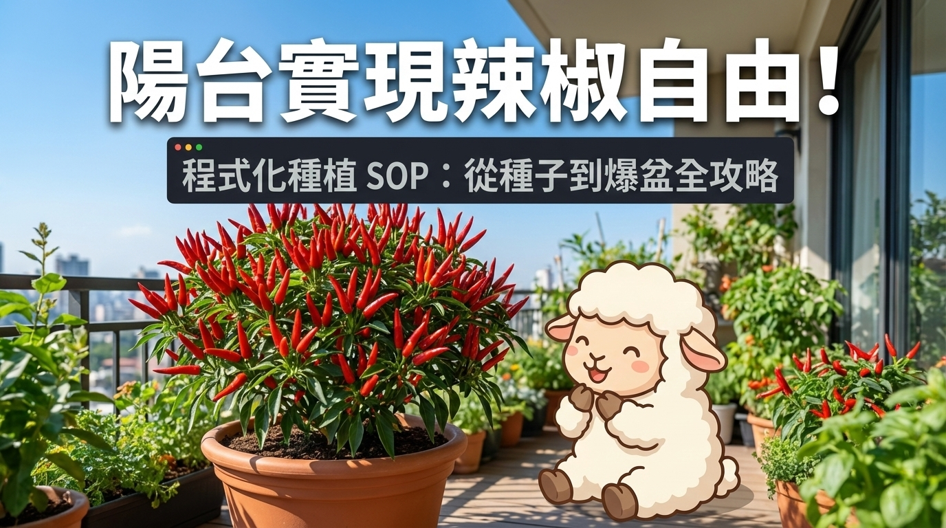 朝天椒種植教學:紙巾催芽+摘心爆量+瀉鹽補鎂,陽台 90 天結果採收