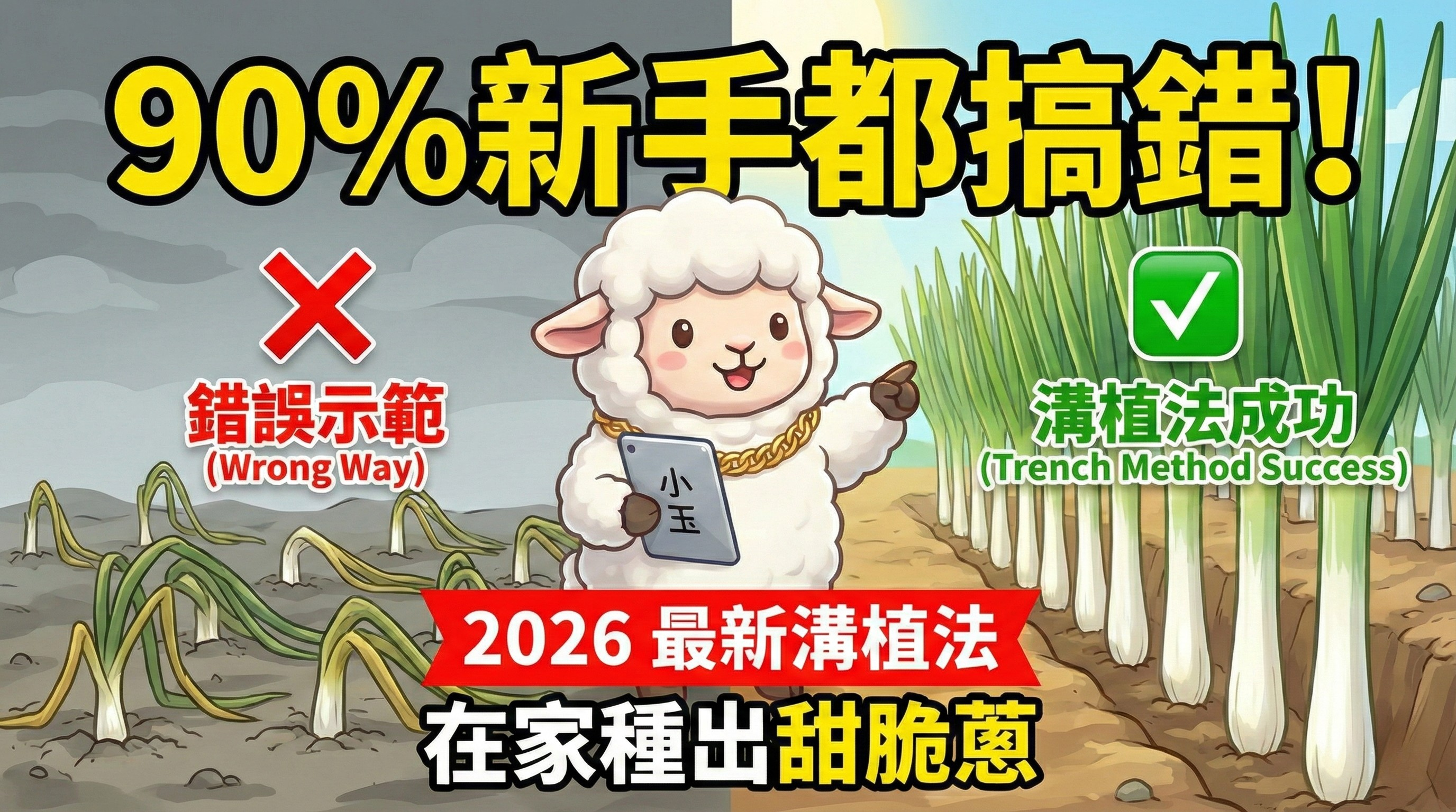 蔥種植教學:溝植培土法種出 15 公分蔥白+補鈣口感爽脆