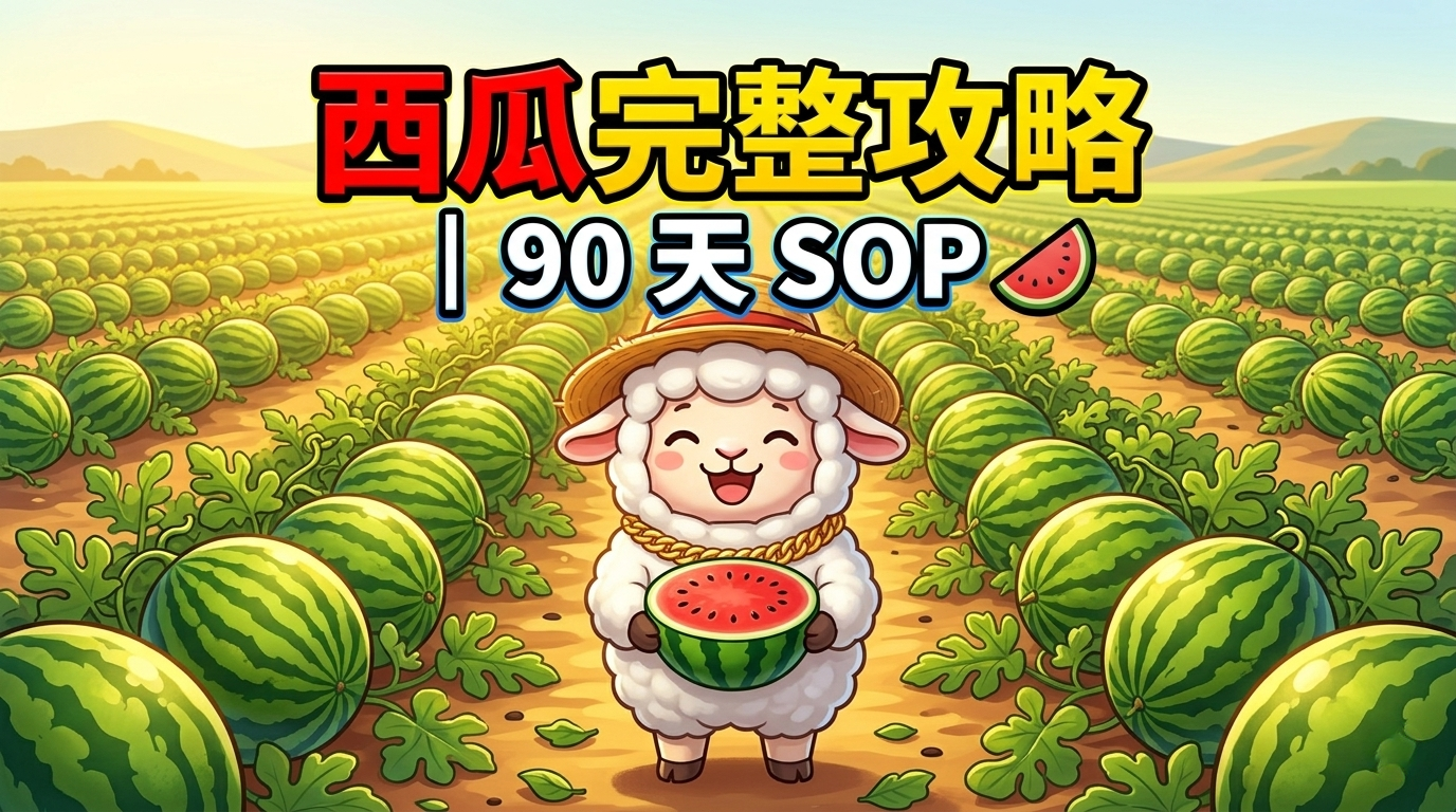 小玉西瓜種植教學:立體搭架+五秒人工授粉,陽台 80–95 天甜爆採收