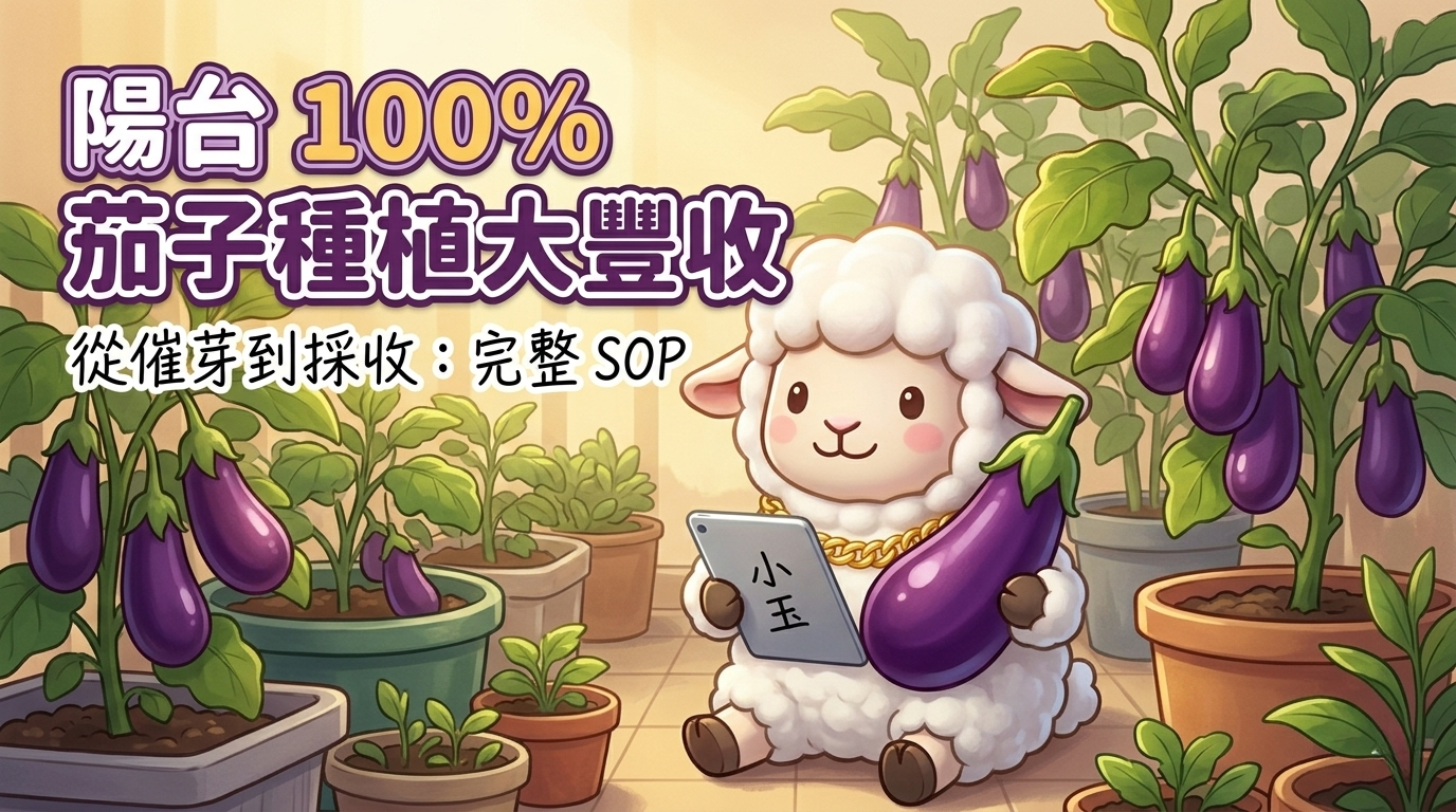 茄子種植教學:溫水催芽+V 型整枝,陽台 60 天收成完整 SOP